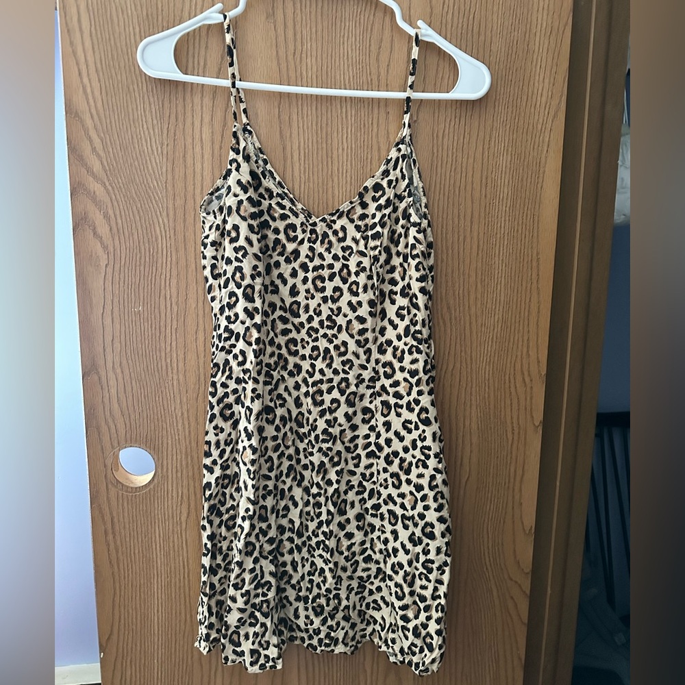 Divided Animal Print V-Neck Dress